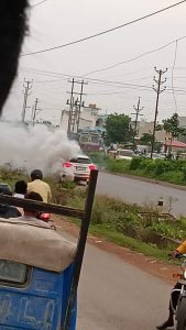 massive fire broke in a Mercedes