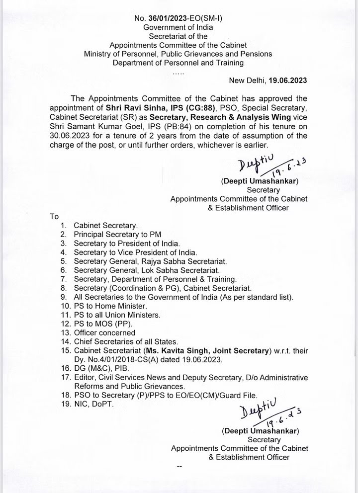 छत्तीसगढ़ के आईपीएस रवि सिन्हा को मिली बड़ी जिम्मेदारी,30 जून को संभालेंगे कार्यभार